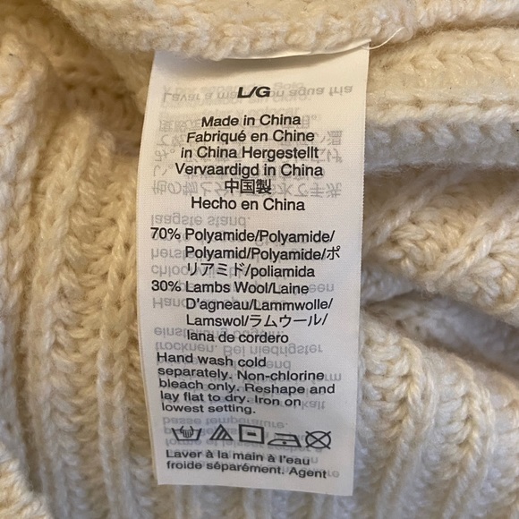 J Crew Sweater  Azra Natural Pom Pom Size L Crew Neck Lamb Wool - Picture 7 of 10